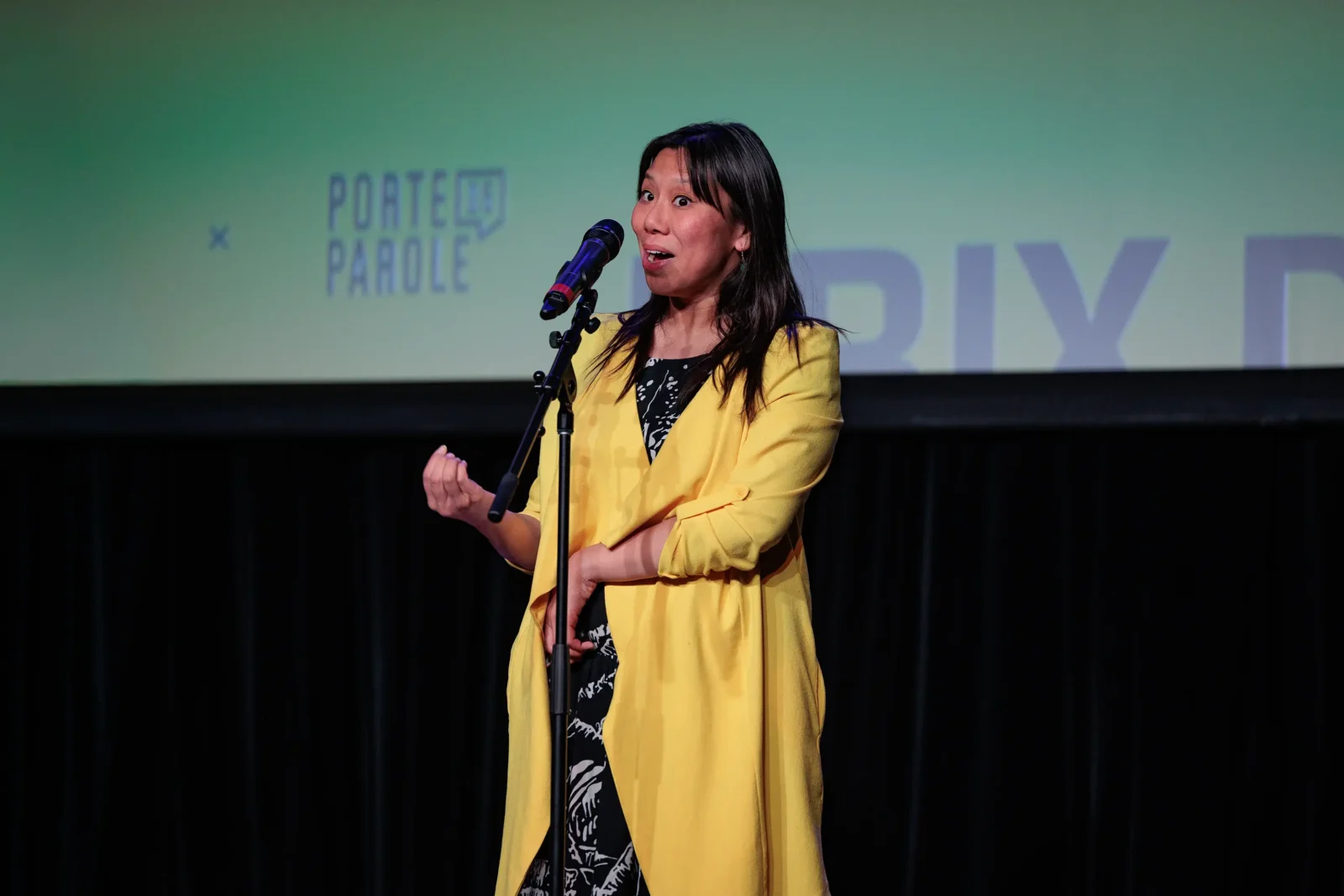 Sophie Gee, lauréate 2025, présente le prix du public | Les Pitchs Porte Parole 2026 | Photo Najim Chaoui