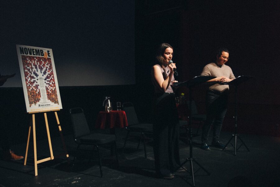 Aude Seppey et Marc-Antoine Morin | Novembre, 25 ans plus tard | Événement anniversaire 25 ans de Porte Parole | Théâtre documentaire